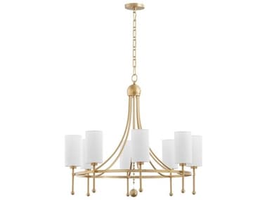 Quorum Lee Boulevard 8-Light Aged Brass Cylinder Chandelier QM664880