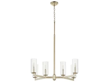 Quorum Merrick 6-Light Aged Silver Leaf Cylinder Chandelier QM674660