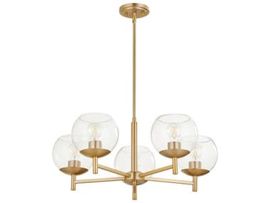 Quorum Lyon 5-Light Aged Brass Globe Chandelier QM678580