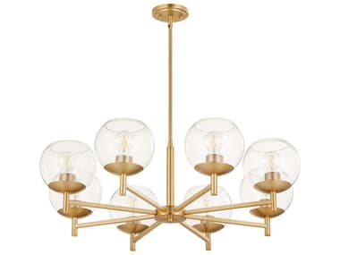 Quorum Lyon 8-Light Aged Brass Globe Chandelier QM678880