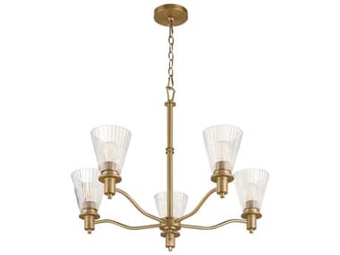 Quorum Lawton 5-Light Brushed Brass Candelabra Chandelier QM6803547