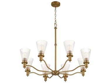 Quorum Lawton 8-Light Brushed Brass Candelabra Chandelier QM6803847