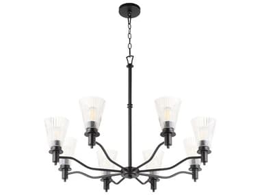 Quorum Lawton 8-Light Matte Black Candelabra Chandelier QM6803859