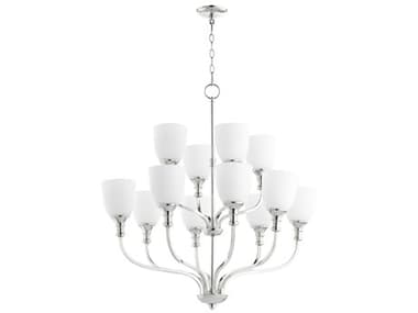 Quorum Richmond 12-Light Polished Nickel Bowl Tiered Chandelier QM68111262