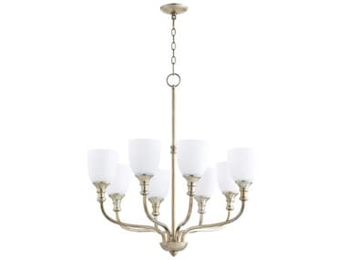 Quorum Richmond 8-Light Aged Silver Leaf Bowl Chandelier QM6811860