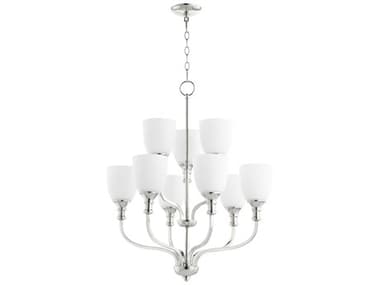 Quorum Richmond 9-Light Polished Nickel Bowl Tiered Chandelier QM6811962