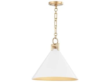 Quorum Jackson 1-Light Studio White Aged Brass Pendant QM68160880