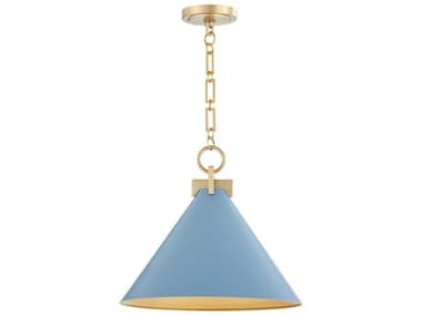 Quorum Jackson 1-Light Blue Aged Brass Pendant QM68161280