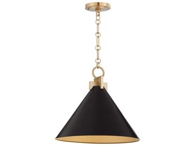 Quorum Jackson 1-Light Matte Black Aged Brass Pendant QM68165980