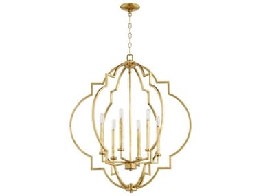 Quorum Dublin 6-Light Gold Leaf Candelabra Chandelier QM6842674