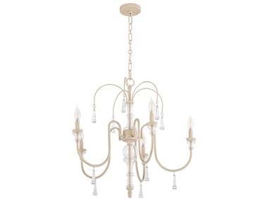 Quorum Clasica 5-Light Washed Oak Off White Candelabra Chandelier QM685552