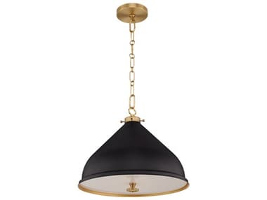 Quorum Bonnel 1-Light Matte Black Aged Brass Pendant QM6863165980