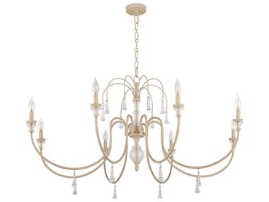 Quorum Clasica 8-Light Washed Oak Gold Candelabra Chandelier QM686852