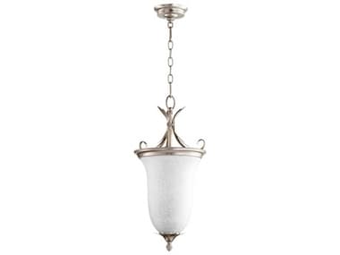 Quorum Flora 2-Light Aged Silver Leaf Traditional Bell Mini Pendant QM6872260