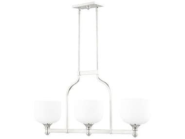 Quorum Richmond 3-Light Polished Nickel White Island Pendant QM69113162