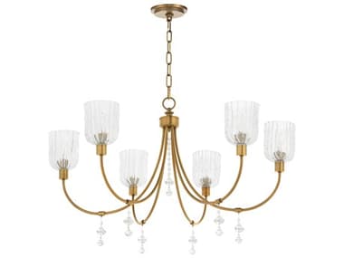Quorum Meriam 6-Light Brushed Brass Candelabra Chandelier QM693647