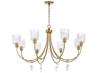 Quorum Meriam 8-Light Brushed Brass Candelabra Chandelier QM693847
