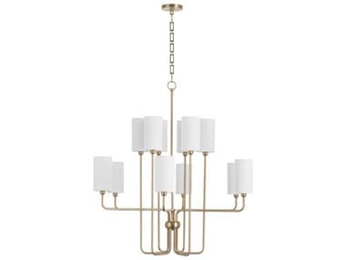 Quorum Charlotte 12-Light Aged Brass Cylinder Chandelier QM6981280