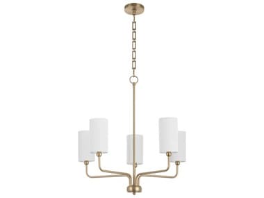 Quorum Charlotte 5-Light Aged Brass Cylinder Chandelier QM698580