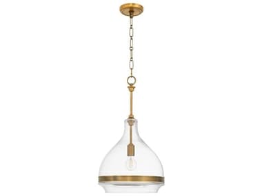 Quorum Tilbrook 1-Light Brushed Brass Dome Pendant QM8002147