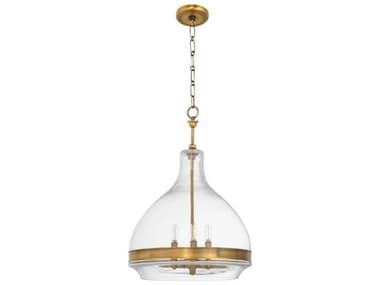 Quorum Tilbrook 3-Light Brushed Brass Dome Pendant QM8002347