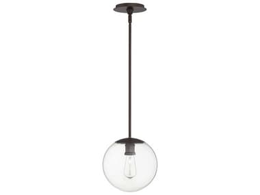 Quorum 1-Light Oiled Bronze Glass Globe Mini Pendant QM801086