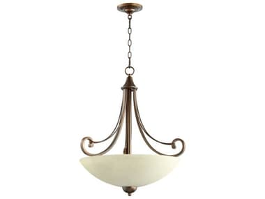 Quorum Lariat 4-Light Oiled Bronze Traditional Bowl Pendant QM8131486