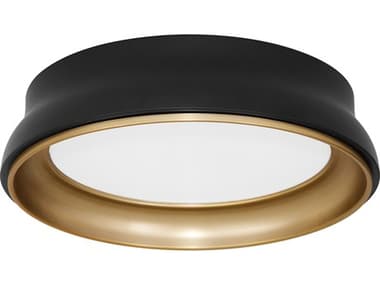 Quorum Legend Matte Black Brushed Brass Flush Mount QM820185947