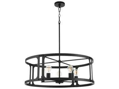 Quorum Colburn 5-Light Matte Black Drum Lantern Pendant QM8231559
