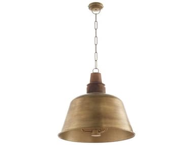 Quorum Artisan 3-Light Brass Bell Pendant QM84375