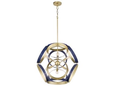 Quorum Domain 8-Light Blue Aged Brass Globe Pendant QM86583280