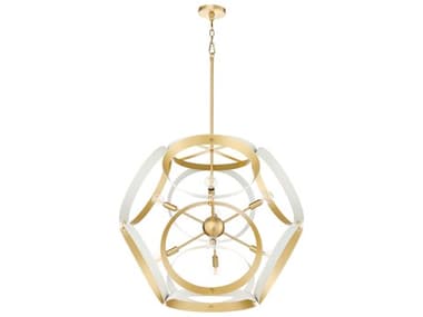 Quorum Domain 8-Light Studio White Aged Brass Globe Pendant QM86680880