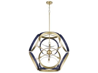 Quorum Domain 8-Light Blue Aged Brass Globe Pendant QM86683280