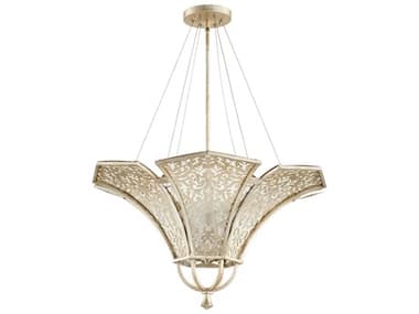 Quorum Bastille 4-Light Aged Silver Leaf Traditional Pendant QM875460