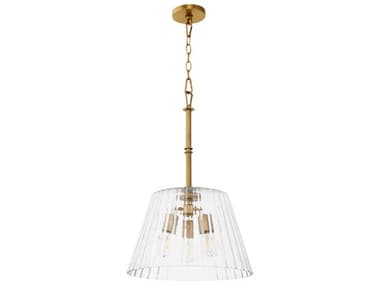 Quorum Lawton 3-Light Brushed Brass Empire Pendant QM8803347