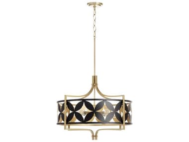 Quorum Mariposa 5-Light Matte Black Aged Brass Pendant QM88355980