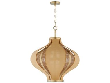 Quorum Monroe 3-Light Aged Brass Pendant QM892380