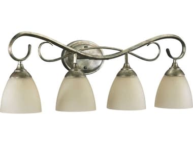 Quorum Powell 4-Light Mystic Silver Traditional Vanity Light QMIBS260