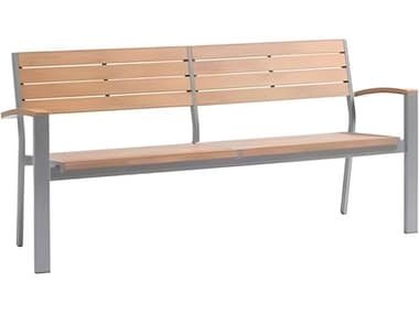 Ratana New Mirage Silver Aluminum Faux Teak Bench RANFN42947TEK