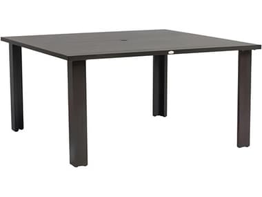 Ratana Limo Silver Ash Grey Aluminum Square Umbrella Hole Dining Table RANFN50032ASG