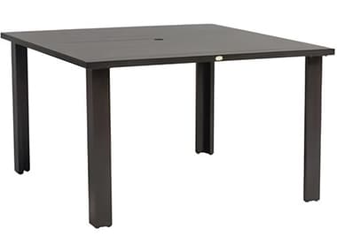 Ratana Limo Silver Ash Grey Aluminum Square Umbrella Hole Dining Table RANFN50036ASG