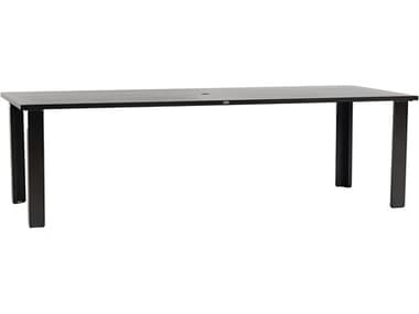 Ratana Limo Silver Ash Grey Aluminum Rectangular Umbrella Hole Dining Table RANFN50066ASG