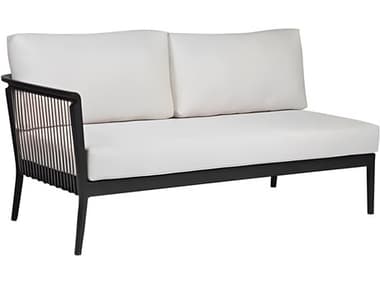 Ratana Copacabana Silver Black Aluminum Cushion Loveseat RANFN55052BRNL