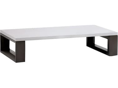 Ratana Elements Silver Ash Grey Base & Cement Top Aluminum Rectangular Coffee Table RANFN57004CEM