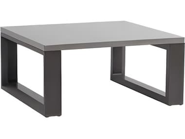 Ratana Elements Silver Ash Grey Base & Cement Top Aluminum Square Coffee Table RANFN57005CEM