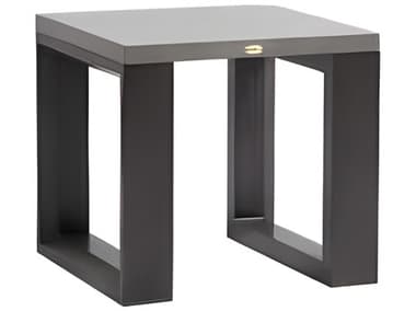 Ratana Elements Silver Ash Grey Base & Cement Top Aluminum Square End Table RANFN57006CEM