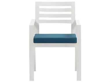 Ratana Elements Silver Talc White Aluminum Cushion Dining Chair RANFN57012TWH