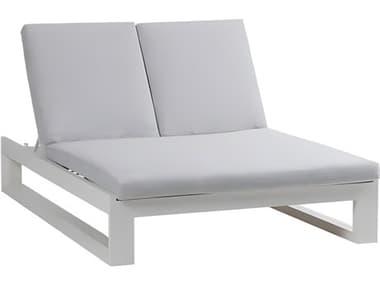 Ratana Elements Silver Talc White Aluminum Cushion Chaise Lounge RANFN57021TWH