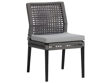 Ratana Genval Silver Black Aluminum Cushion Dining Chair RANFN57211GRY