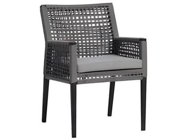 Ratana Genval Silver Black Aluminum Cushion Dining Chair RANFN57212GRY